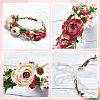 Cloth Artificial Flower Bridal Wreath OHAR-WH0011-19-4
