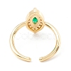 Green Cubic Zirconia Horse Eye Cuff Ring KK-D067-36G-RS-3