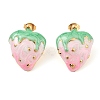 Strawberry Enamel Stud Earrings EJEW-Z065-14G-2