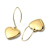 Ion Plating(IP) 304 Stainless Steel Heart Dangle Earrings EJEW-G375-07G-2