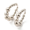 304 Stainless Steel Beaded Hoop Earrings for Women EJEW-F319-03P-2