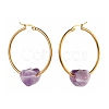Heart Natural Amethyst Beads Earrings for Girl Women EJEW-JE04638-02-4