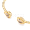 Rack Plating Brass Pave Clear Cubic Zirconia Teardrop Open Cuff Bangles BJEW-S148-03G-2