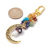 Alloy Hollow Moon & Lampwork Mushroom Pendant Decorations HJEW-JM01612-05-3