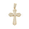 Brass Pave Cubic Zirconia Pendants KK-U009-06A-G-1