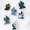 Natural Moss Agate Carved Flame Shape Figurines PW-WG95540-01-3