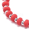 Polymer Clay & Plastic Beaded Stretch Bracelet with Fruit Charms for Women BJEW-JB08706-6