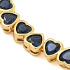 Rack Plating Brass Pave Cubic Zirconia Heart Link Bracelets BJEW-Q347-05G-02-2