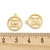 Brass Pave Shell Coin Charms KK-Z044-01G-3