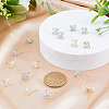 SUPERFINDINGS 24Pcs 2 Color Brass Micro Pave Clear Cubic Zirconia Stud Earring Findings KK-FH0004-79-3