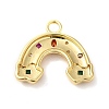 Brass Micro Pave Cubic Zirconia and Glass Pendants KK-Q772-12G-2