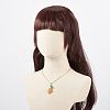 Natural Aventurine Braided Carrot Pendant Necklace NJEW-TA00036-3