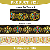 2 Rolls 2 Colors Ethnic Style Embroidery Polyester Ribbons OCOR-FG0001-58-2