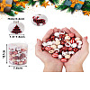 Beadthoven 100Pcs 5 Style Christmas Themed Dyed Natural Wooden Beads WOOD-BT0001-07-17