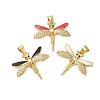 Rack Plating Brass Micro Pave Cubic Zirconia Pendants KK-P279-28G-1