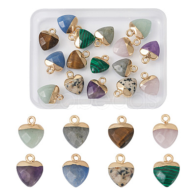 Fashewelry 16Pcs 8 Styles Natural & Synthetic Gemstone Charms G-FW0001-34-1