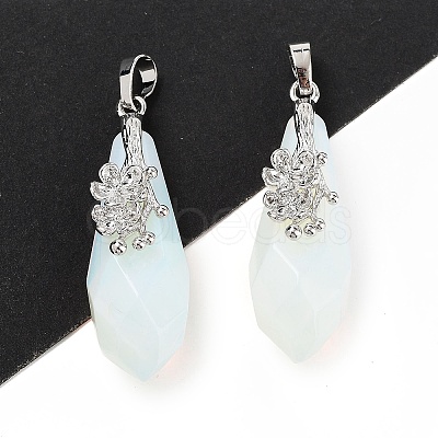 Opalite Faceted Teardrop Pendants G-Q163-04P-04-1