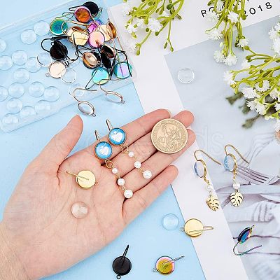 SUPERFINDINGS DIY Blank Dome Dangle Earring Making Kit DIY-FH0005-06-1