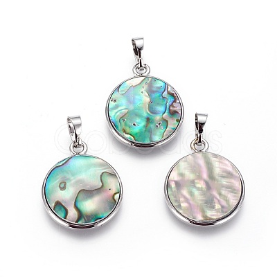 Abalone Shell/Paua Shell Pendants SSHEL-L008-74P-1