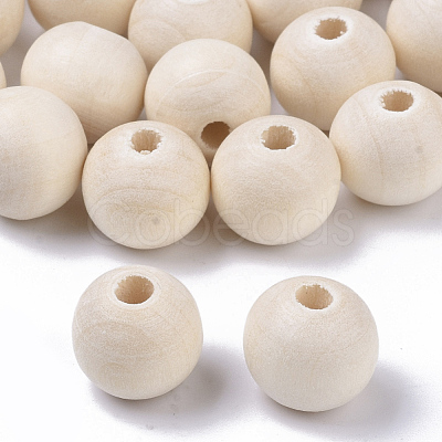 Natural Unfinished Wood Beads WOOD-S651-A12mm-LF-1