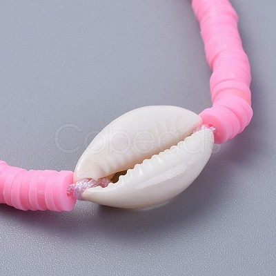 Handmade Polymer Clay Heishi Beads Braided Bracelets BJEW-JB04318-03-1