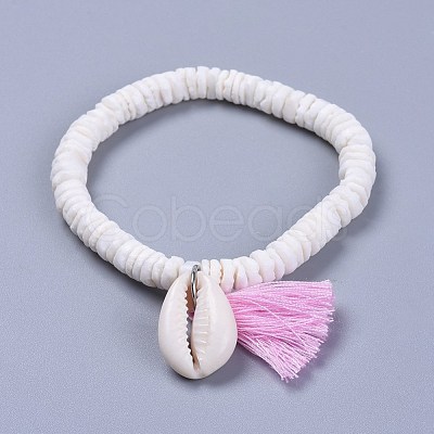 Cotton Thread Tassels Charm Bracelets BJEW-JB04385-02-1