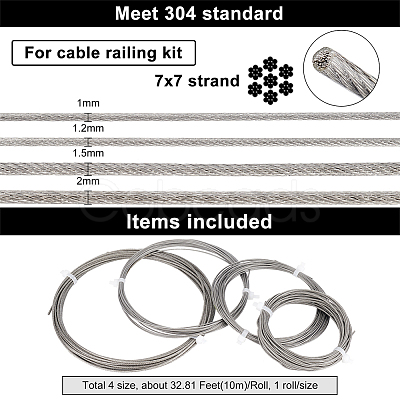 BENECREAT 4Roll 304 Stainless Steel Wire TWIR-BC0001-39-1