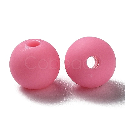 Frosted Opaque Acrylic Beads OACR-P019-01B-04-1