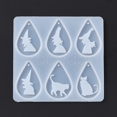 Halloween Theme Silicone Pendant Molds DIY-E055-22-1