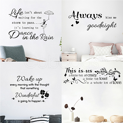 PVC Quotes Wall Sticker DIY-WH0200-010-1