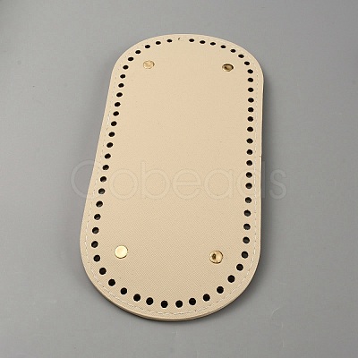 Oval PU Leather Knitting Crochet Bags Nail Bottom Shaper Pad PURS-WH0001-63B-1