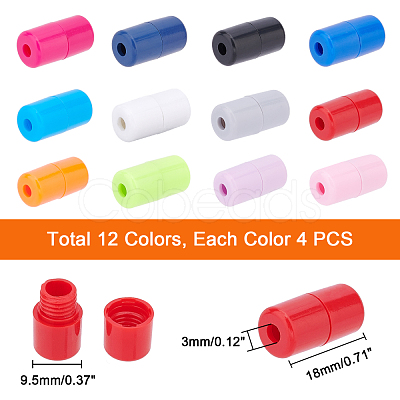 PandaHall Elite 48Pcs 12 Colors Plastic Screw Clasps FIND-PH0004-17-1