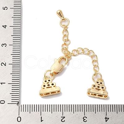 Brass Micro Pave Cubic Zirconia Chain Extender KK-G503-02G-1