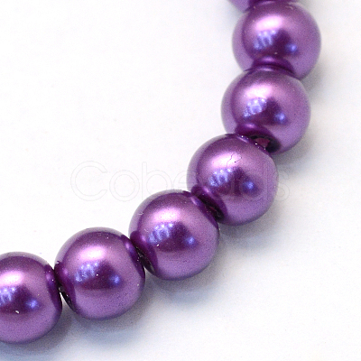 Baking Painted Pearlized Glass Pearl Round Bead Strands HY-Q003-4mm-37-1