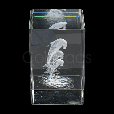 3D Laser Engraving Animal Glass Figurine DJEW-R013-01F-1