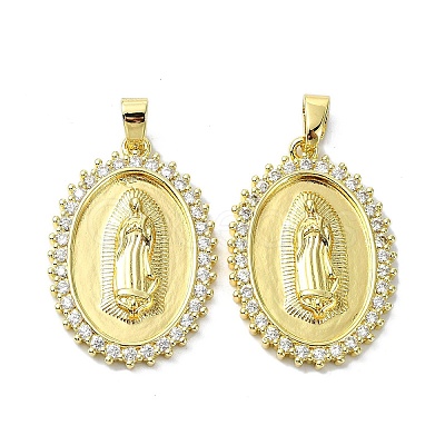 Rack Plating Brass Micro Pave Cubic Zirconia Pendants KK-R157-14B-G-1