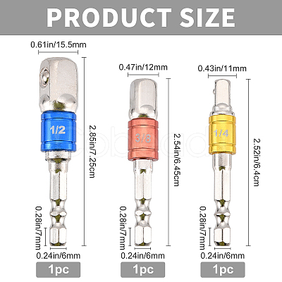 Gorgecraft 1 Set Stainless Steel Soket Wrench Adapters TOOL-GF0002-86P-1