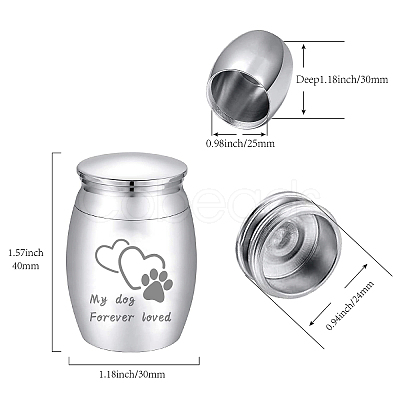 CREATCABIN Stainless Steel Cremation Urn AJEW-CN0001-91A-1