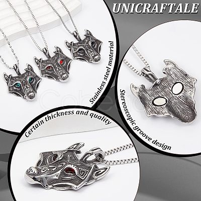 Unicraftale 3Pcs 3 Colors 304 Stainless Steel Pendants STAS-UN0055-81-1