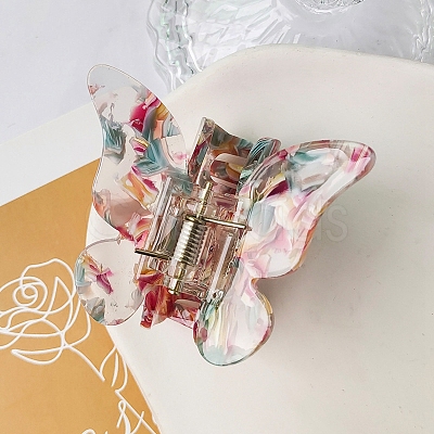 Butterfly Cellulose Acetate(Resin) Claw Hair Clips PW-WG38667-02-1