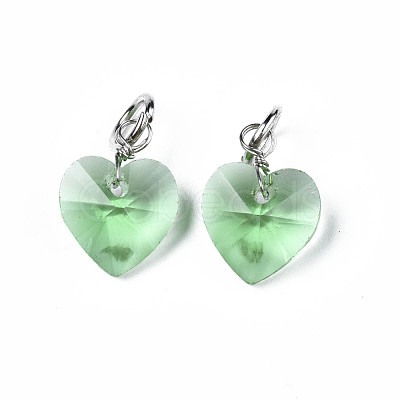 Faceted Transparent Glass Charms GLAA-T024-04G-1