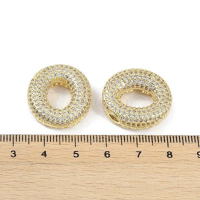 Brass Micro Pave Clear Cubic Zirconia Pendants KK-Z041-01G-O-1