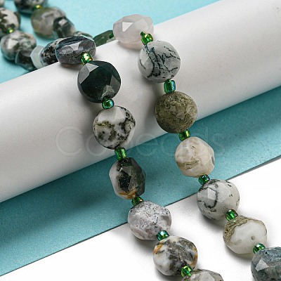 Natural Tree Agate Beads Strands G-NH0015-D04-01-1