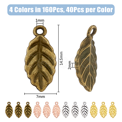 DICOSMETIC 160Pcs 4 Colors Alloy Charms FIND-DC0004-28-1