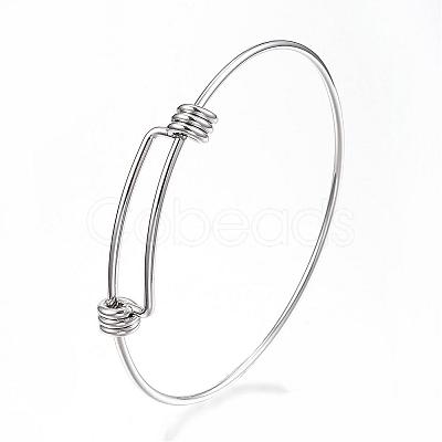 Tarnish Resistant Adjustable 304 Stainless Steel Expandable Bangle Making BJEW-G546-01P-1