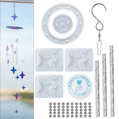 DIY Heart Wind Chime Making Kits DIY-C054-13-1