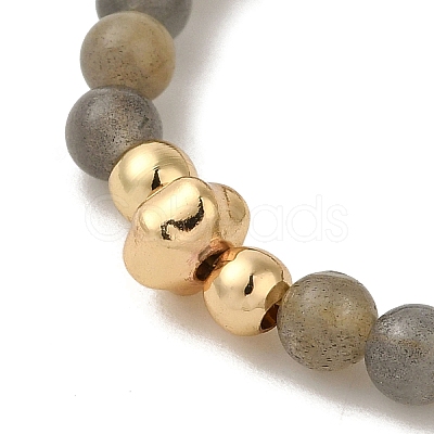 4mm Round Natural Labradorite Beaded Bracelets BJEW-P318-03G-04-1