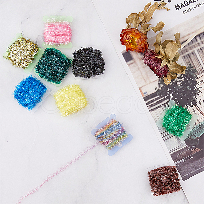 SUPERFINDINGS 18 Cards 18 Colors Tinsel Chenille Line Crystal Flash Cactus Chenille OCOR-FH0001-14-1