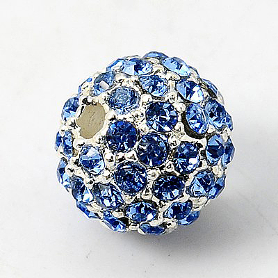 Alloy Rhinestone Beads RB-A034-10mm-S-1