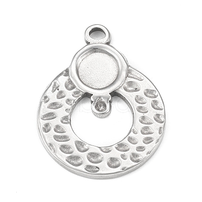 Tarnish Resistant 304 Stainless Steel Pendant Cabochon Settings STAS-F287-21P-1